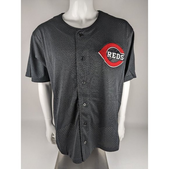 Mitchell & Ness x Cincinnati Reds Griffey Jr Black Jersey Men's Size Large NWT - Picture 1 of 7